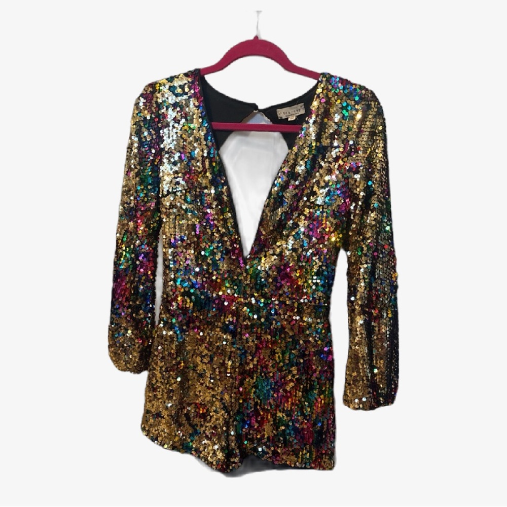 Tea n Cup Sequin Romper